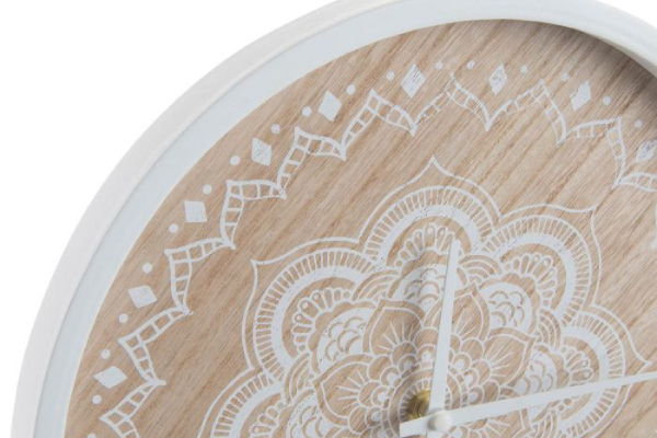 Wall clock wood feathers 29x3 feathers