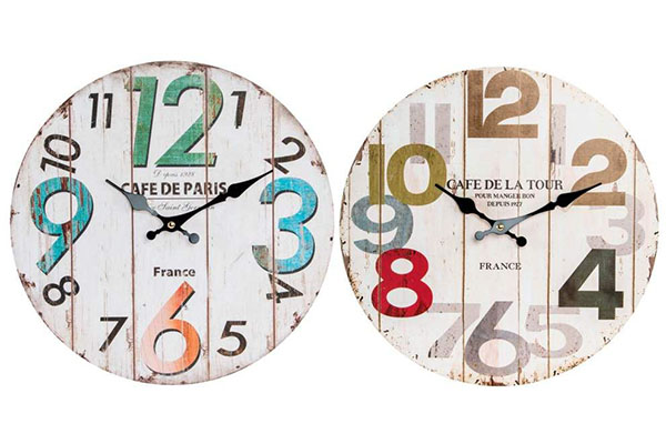 Zidni sat brojevi u boji 34 cm 2 modela