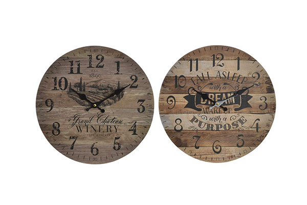 Wall clock wood 34x3,8x34 2 mod.