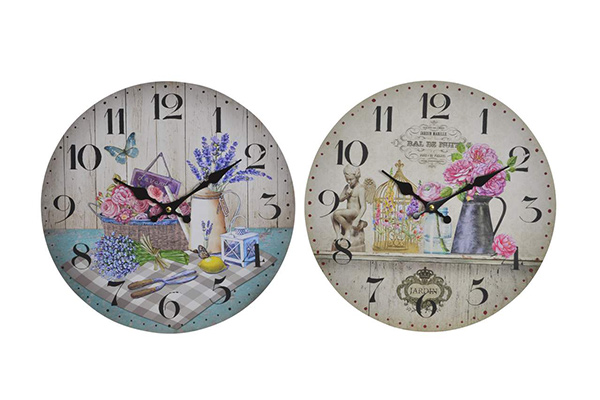 Wall clock mdf 34x3,8x34 34 lavender 2 mod.