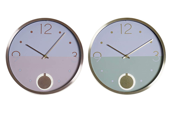 Clock aluminium glass 30x5x30 pendulum 2 mod.