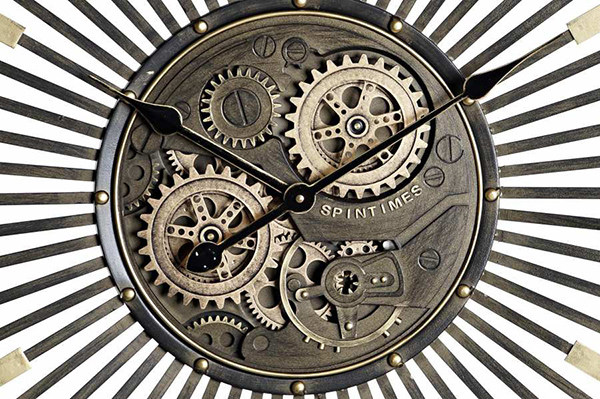Wall clock iron 65x6,7x65 movement silver