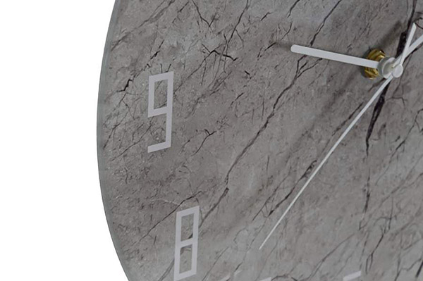 Wall clock glass 30x3x30 simil marmol 2 mod.