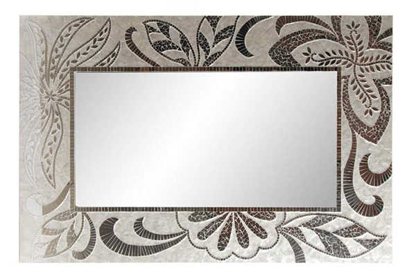 Zidno ogledalo floral 80x122x4