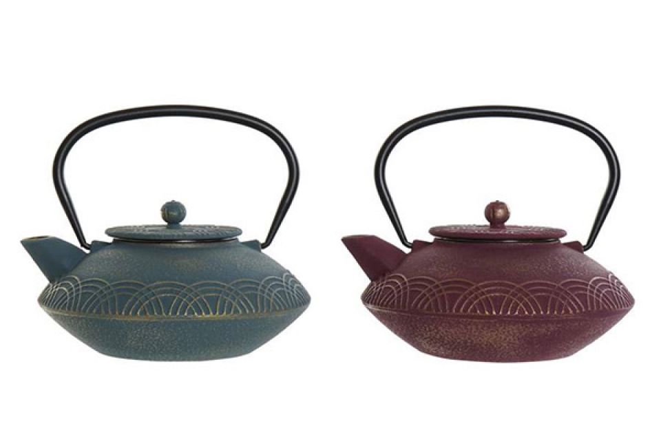 Teapot cast iron 19x17x16 850ml, golden 2 mod.