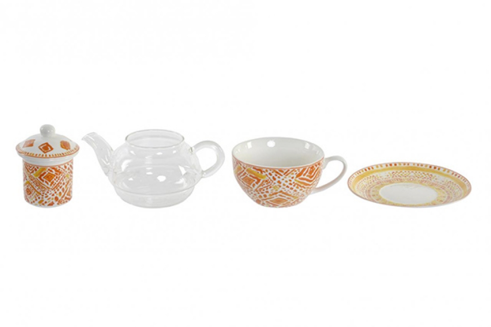 Teapot glass porcelain 16,5x13,5x14 250 ml. 2 mod.