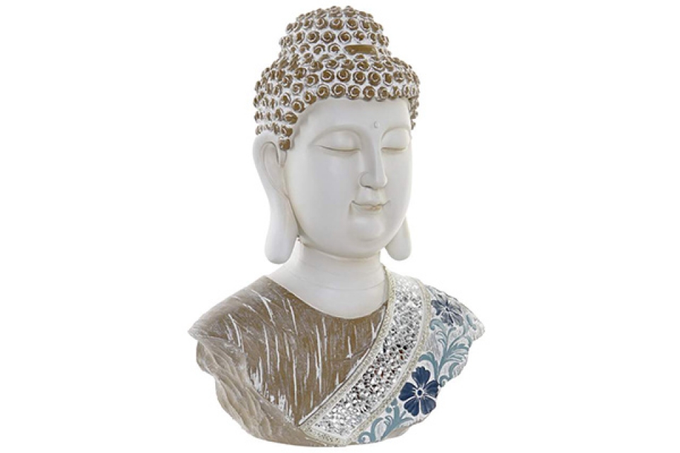 Figure resin glass 23,5x12,5x30,5 buddha head