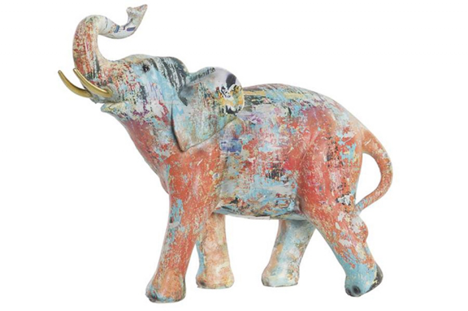 Figura elephant multicolored 28x13x23,5