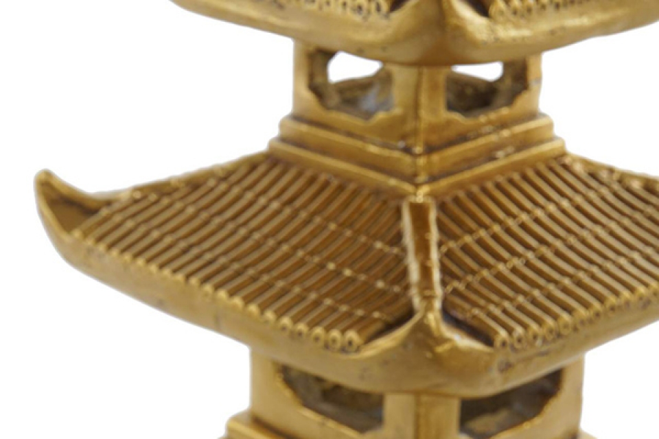 Figure resin 30x30x50 pagoda golden