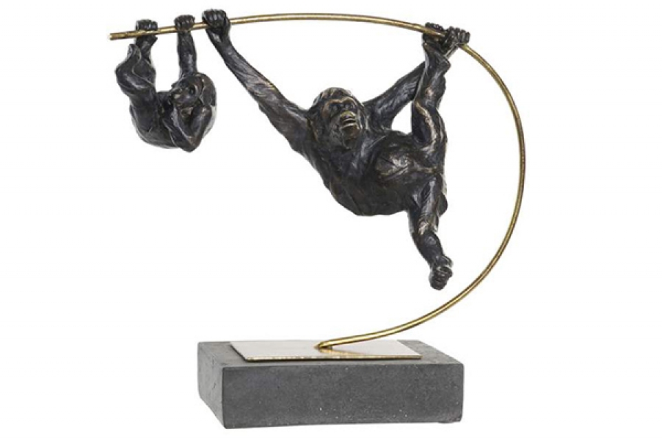 Figure resin metal 37x15x34 monkey black