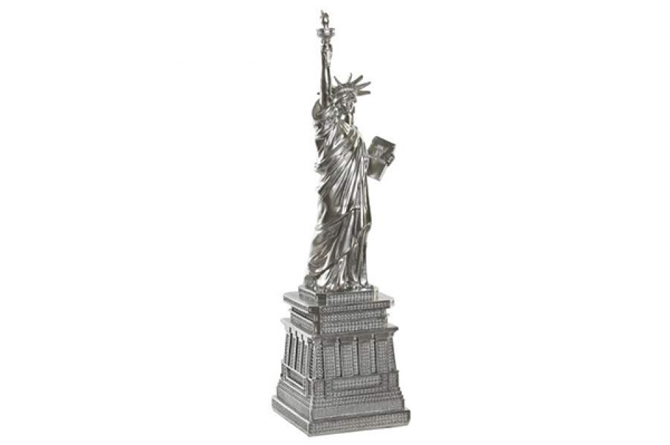 Figure resin 16,5x16,5x62,5 liberty statue silver