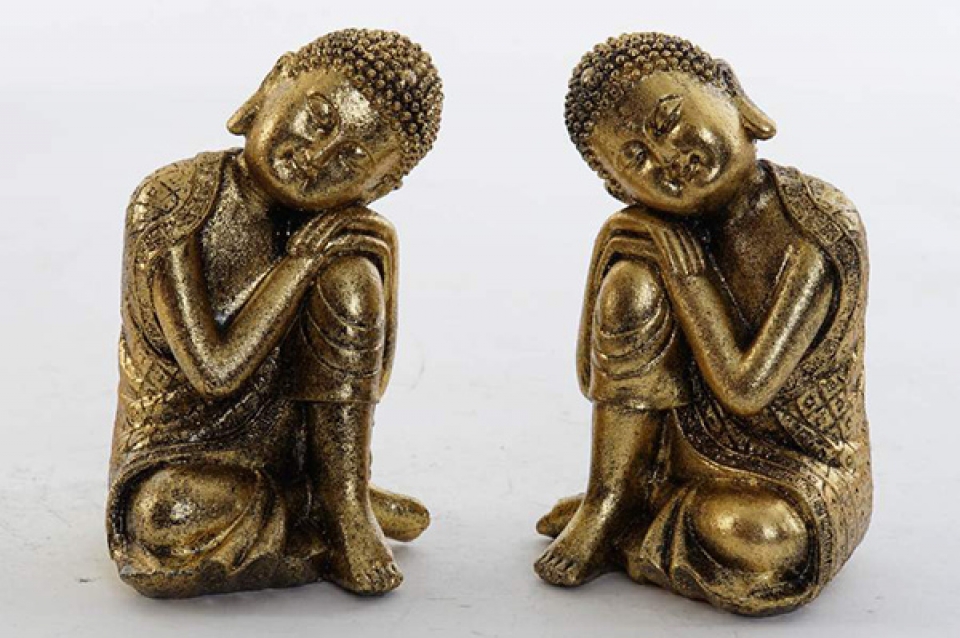 Figure resin 9x8x14 buddha aged 2 mod.