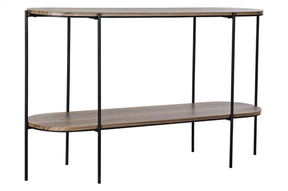 Console table metal wood 123x35x75,5 brown