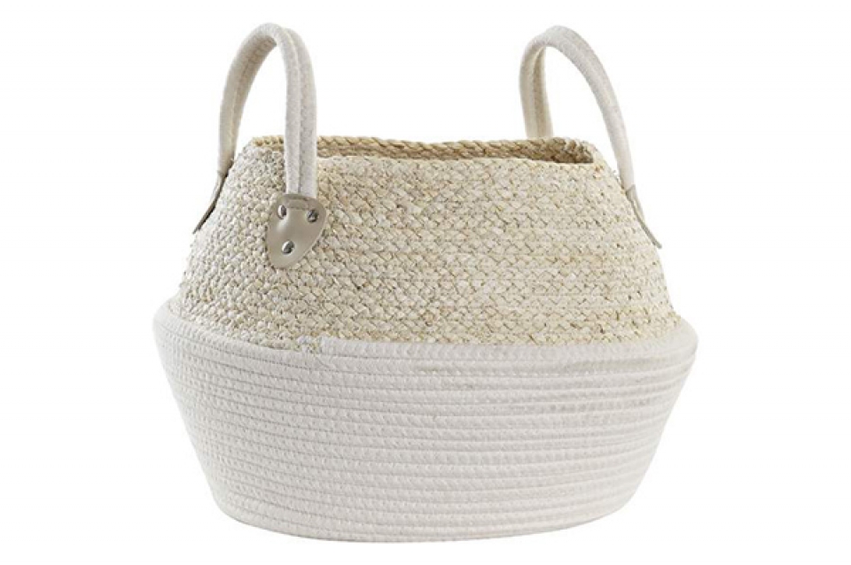 Basket cotton fiber 37x37x25 natural