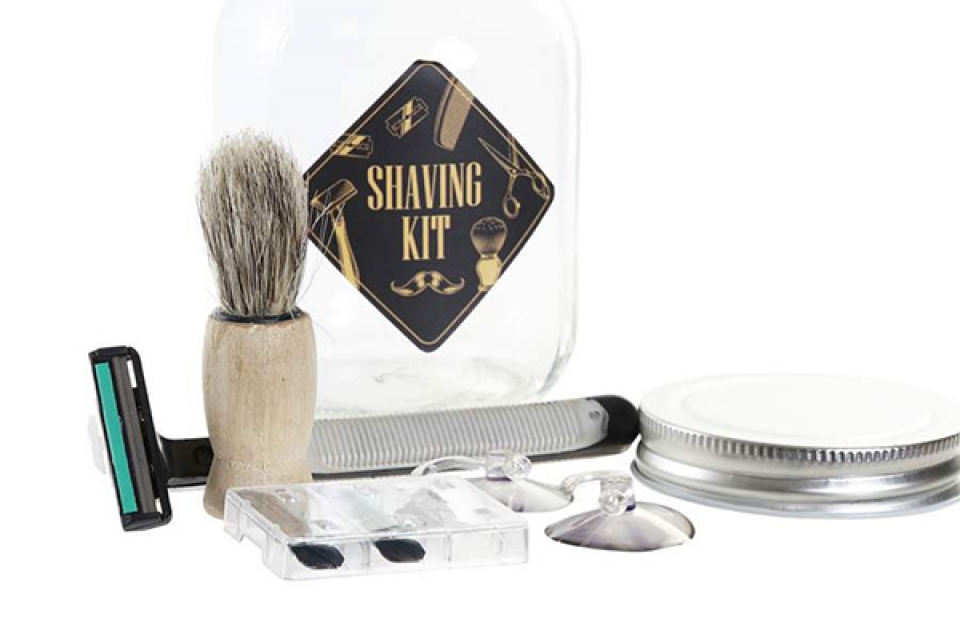 Present/gift set 5 glass 8x8x13 to shave