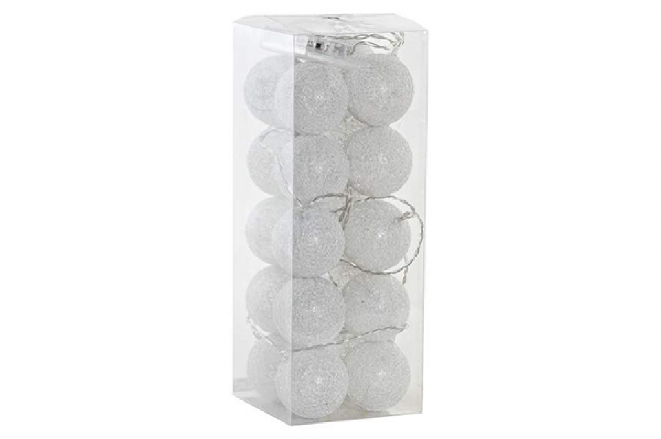 Garland led cotton 300x4x6 20 balls silver