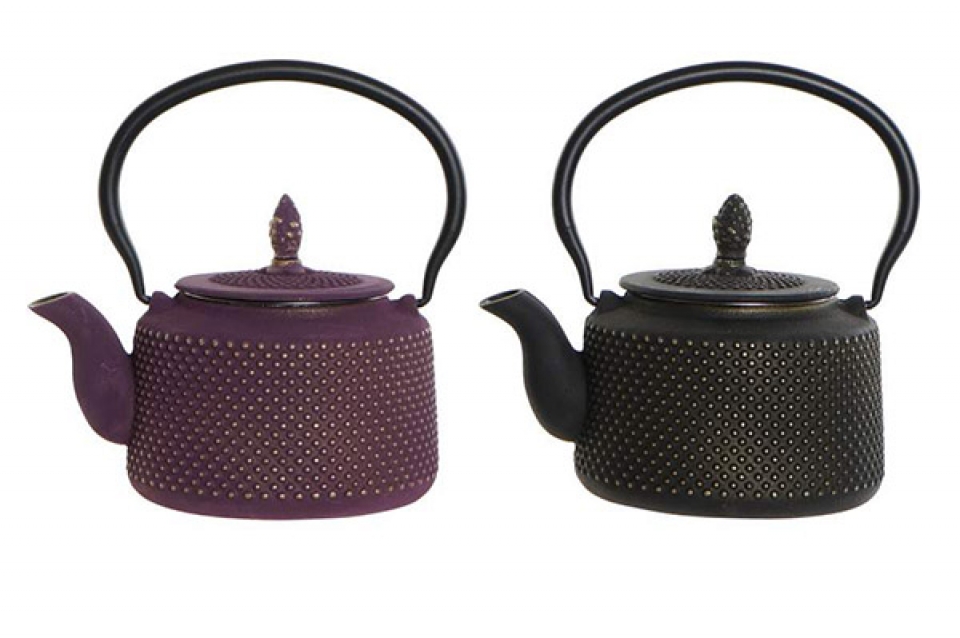 Teapot cast iron 16,5x13x18 850ml, 2 mod.