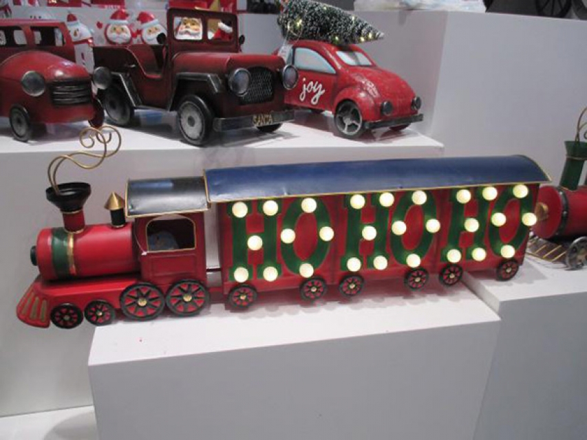 Decorative vehicle led metal 68x12x23 train red