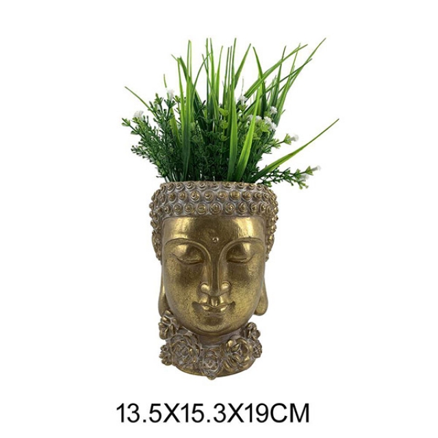 Flowerpot stand resin 13,5x15,3x19 buddha 2 mod.