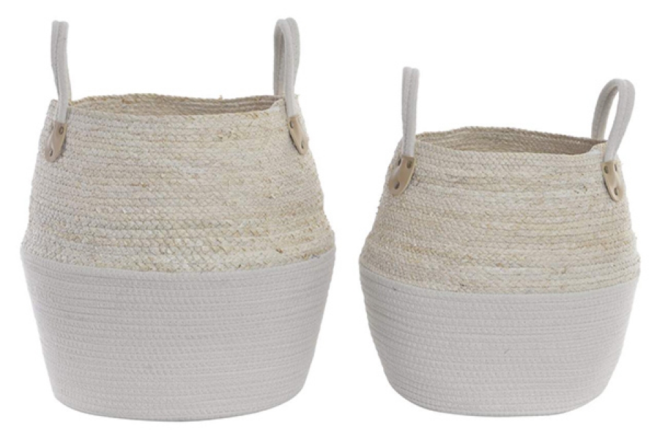 Basket set 2 cotton fiber 30x30x37 white