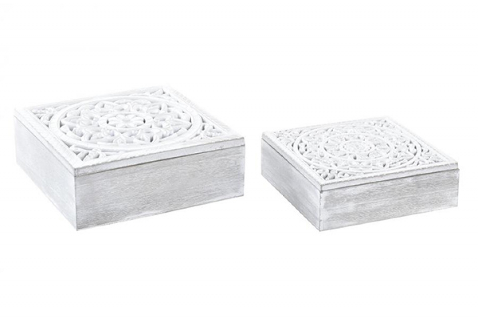 Set kutija mandala white / 2 21,5x21,5x8