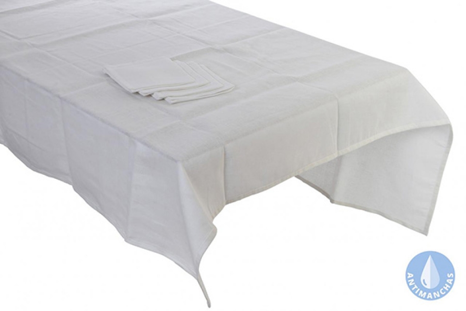 Tablecloth set 4 linen cotton 150x150 smooth