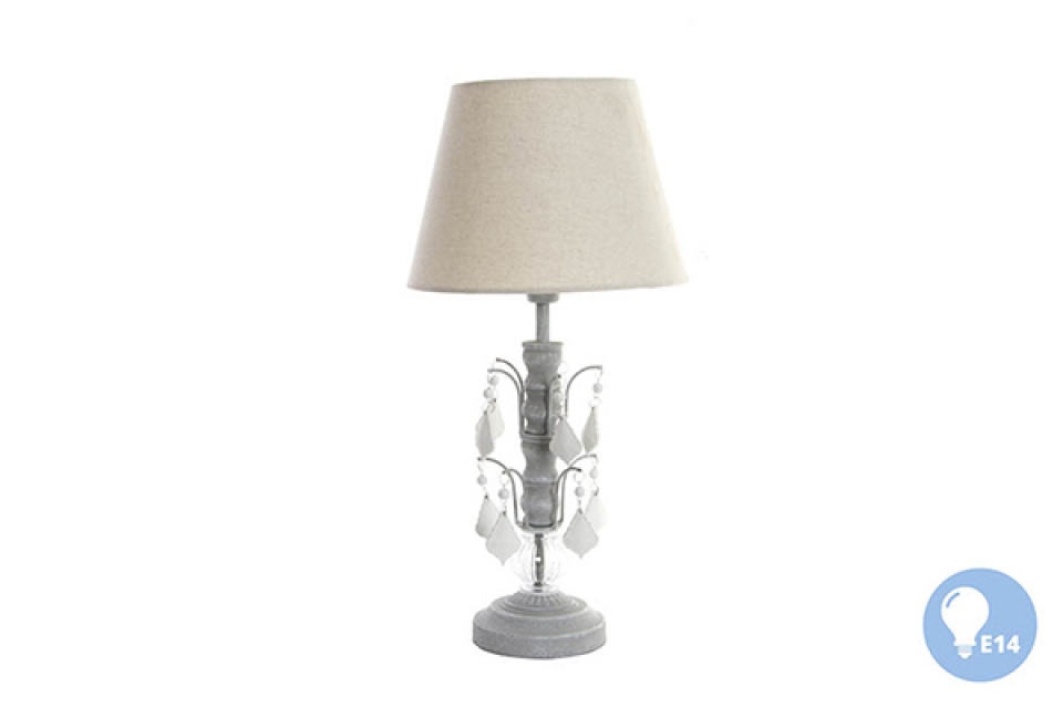 Siva lampa sa visećim ukrasima 20x50 e14, dekorativna rasveta