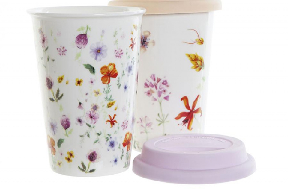 Mug porcelain 10x10x14 400 ml, bloom 2 mod.