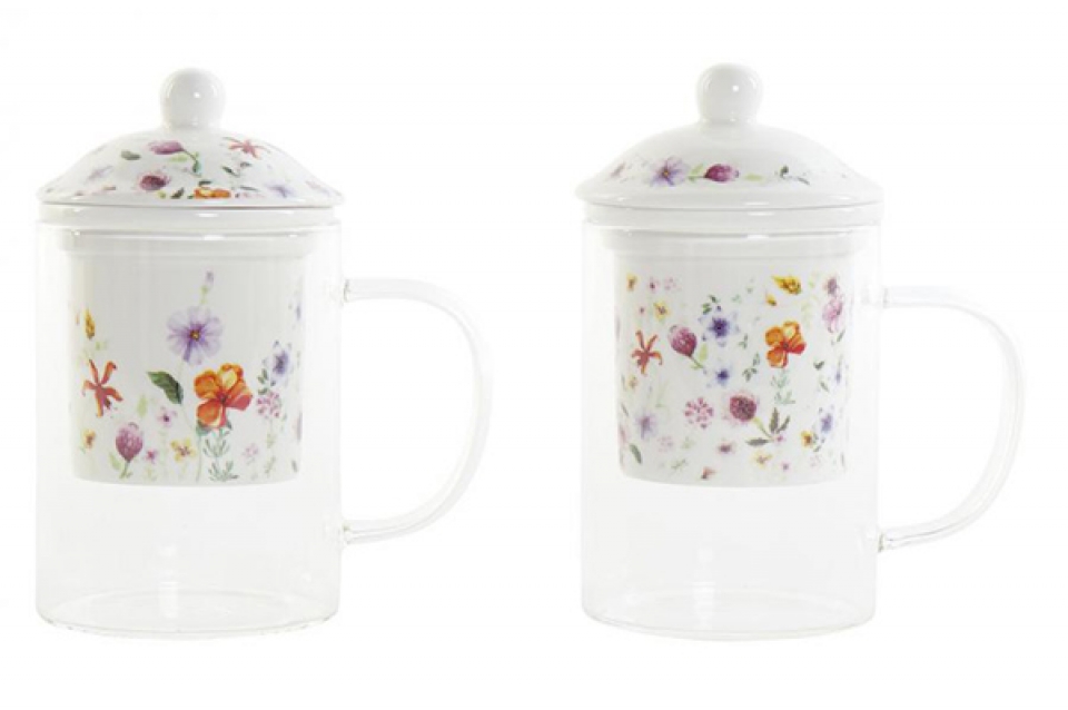 Tea mug glass 12x8x14,5 300ml, bloom 2 mod.