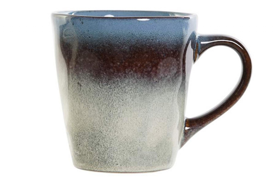 Mug stoneware 13x9x10 340ml, enameled blue
