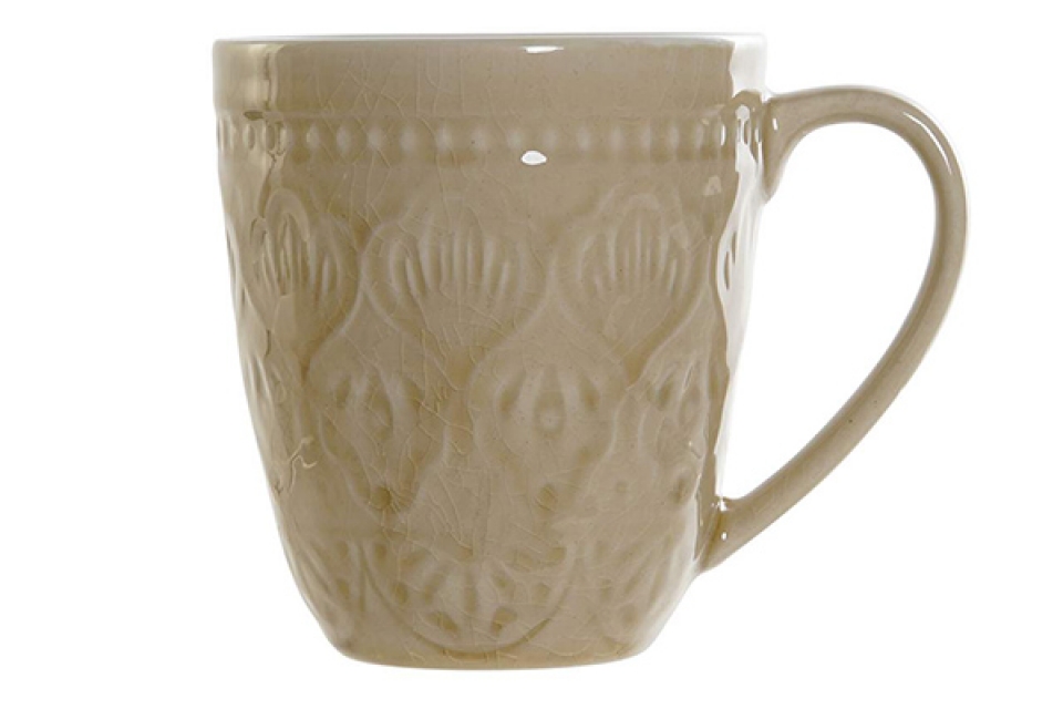 Mug stoneware 13x9x10 mandala cream
