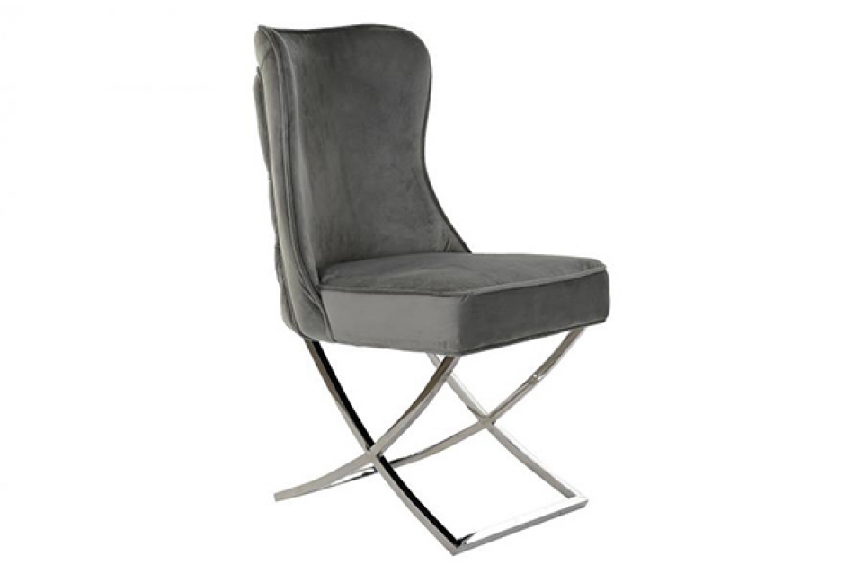 Chair steel polyester 53x64x99,5 grey