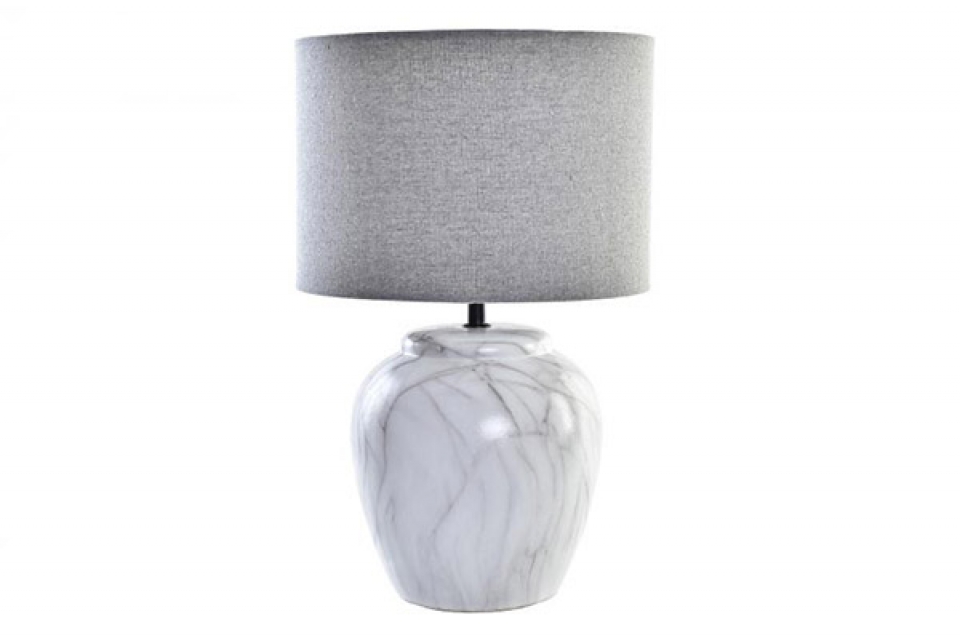 Table lamp ceramic canvas 28x28x44 faux marble