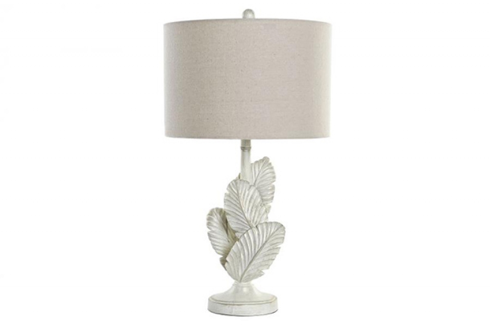 Table lamp resin polyester 38x38x72 feathers aged