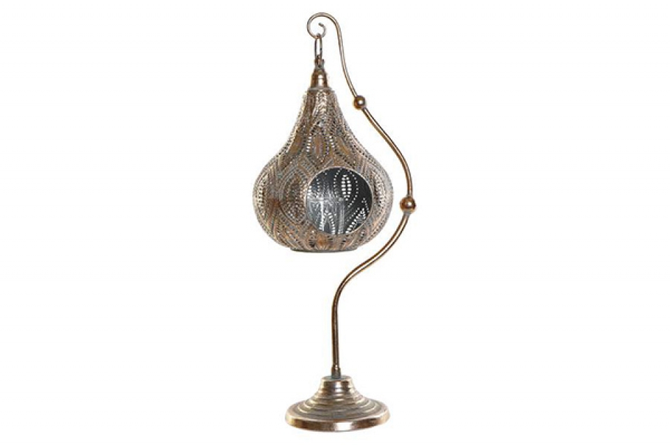 Candle holder metal glass 21x18x54 pendant bronze