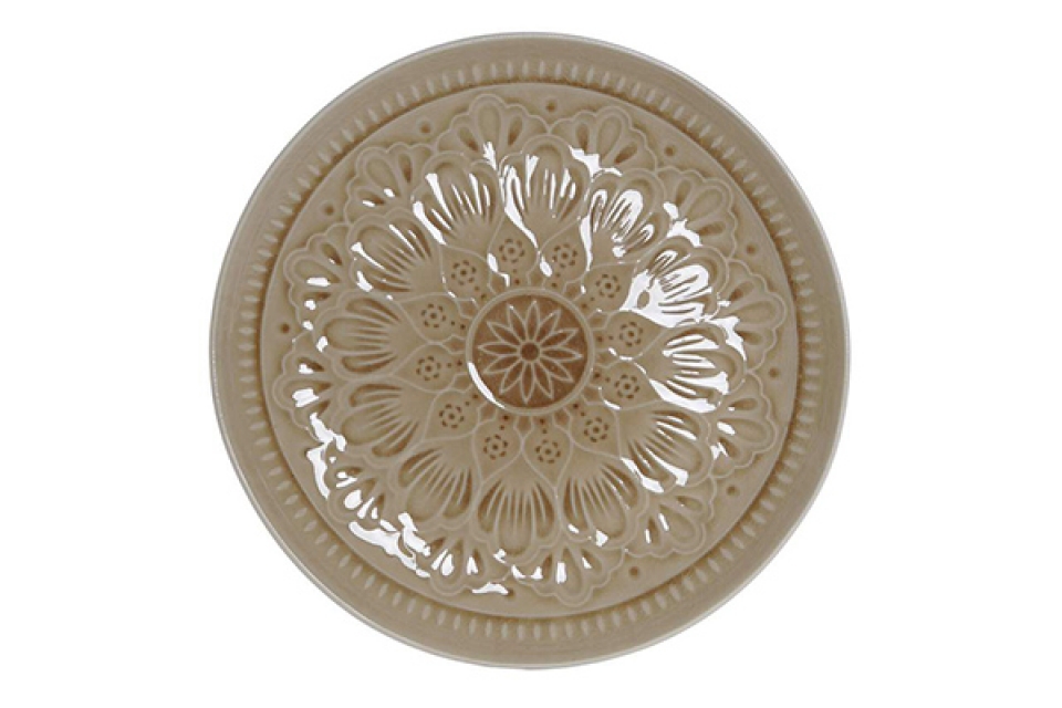 Plate stoneware 27x27x3 mandala cream
