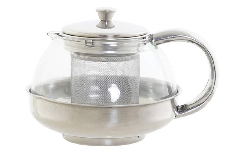 Teapot glass inox 15x12x12 600ml infusioner