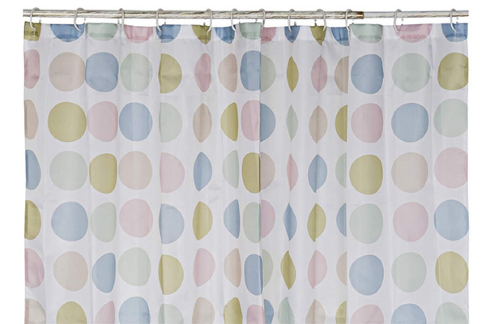 Curtain polyester 180x200 topos pale pink