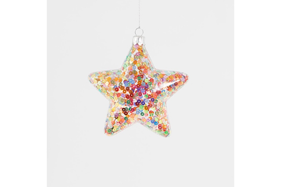 Xmas fun sequinned star bauble