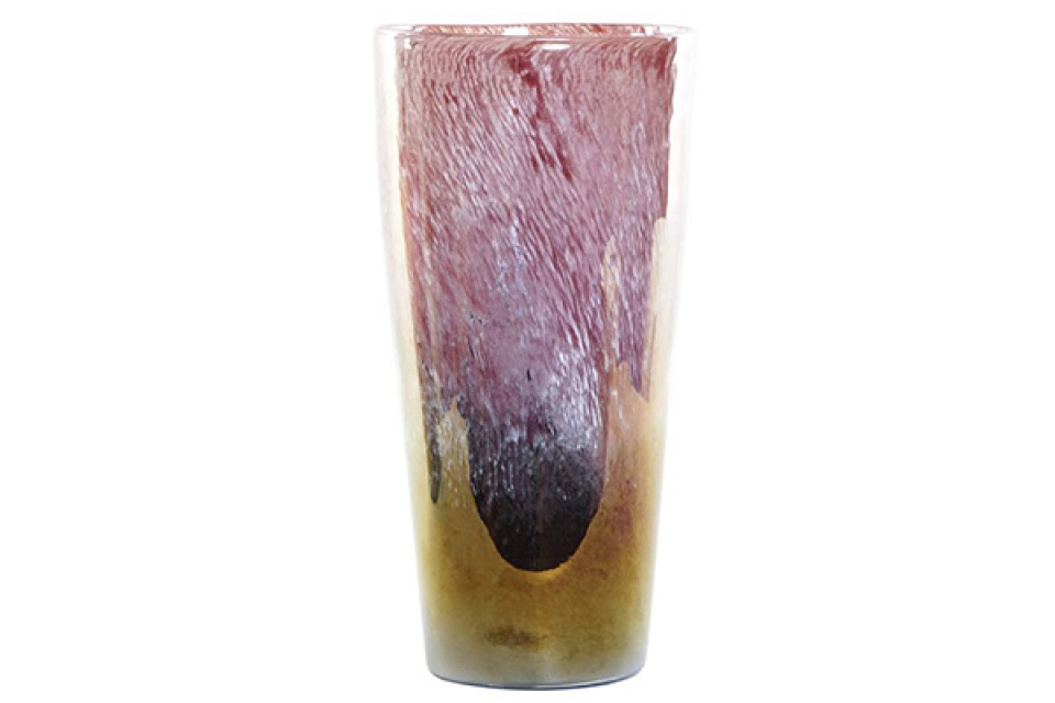 Vase glass 19x19x39,5 iridescent pink