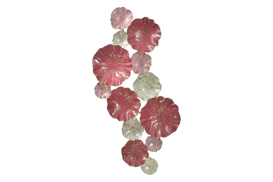 Wall decoration metal 135x22x63 coral pale pink
