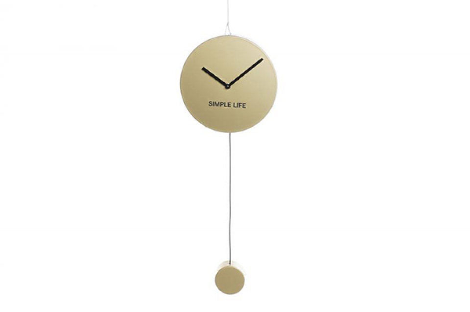 Wall clock iron 22x5,5x60 pendulum golden